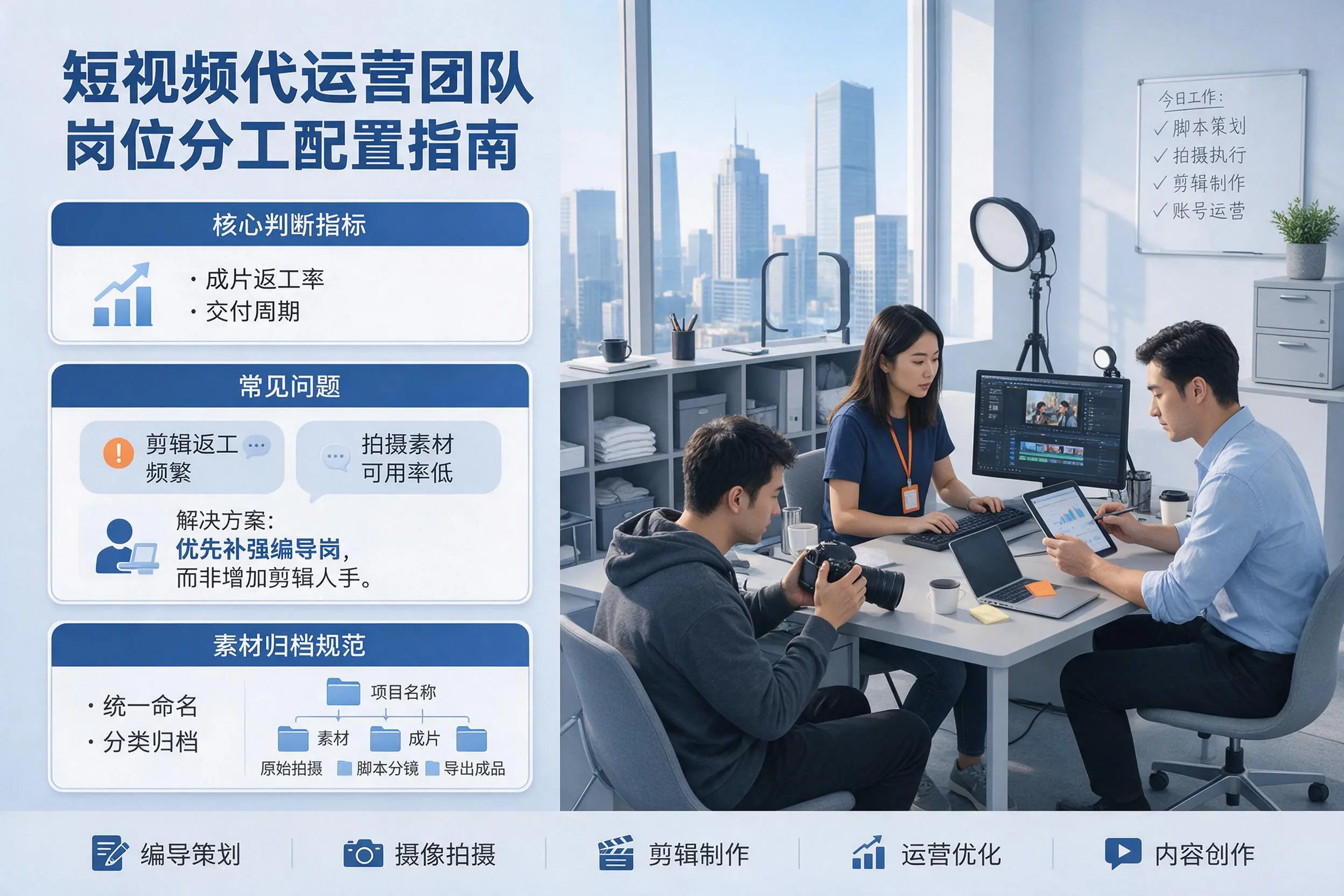 短视频代运营团队如何配置？衢州企业岗位分工科普说明