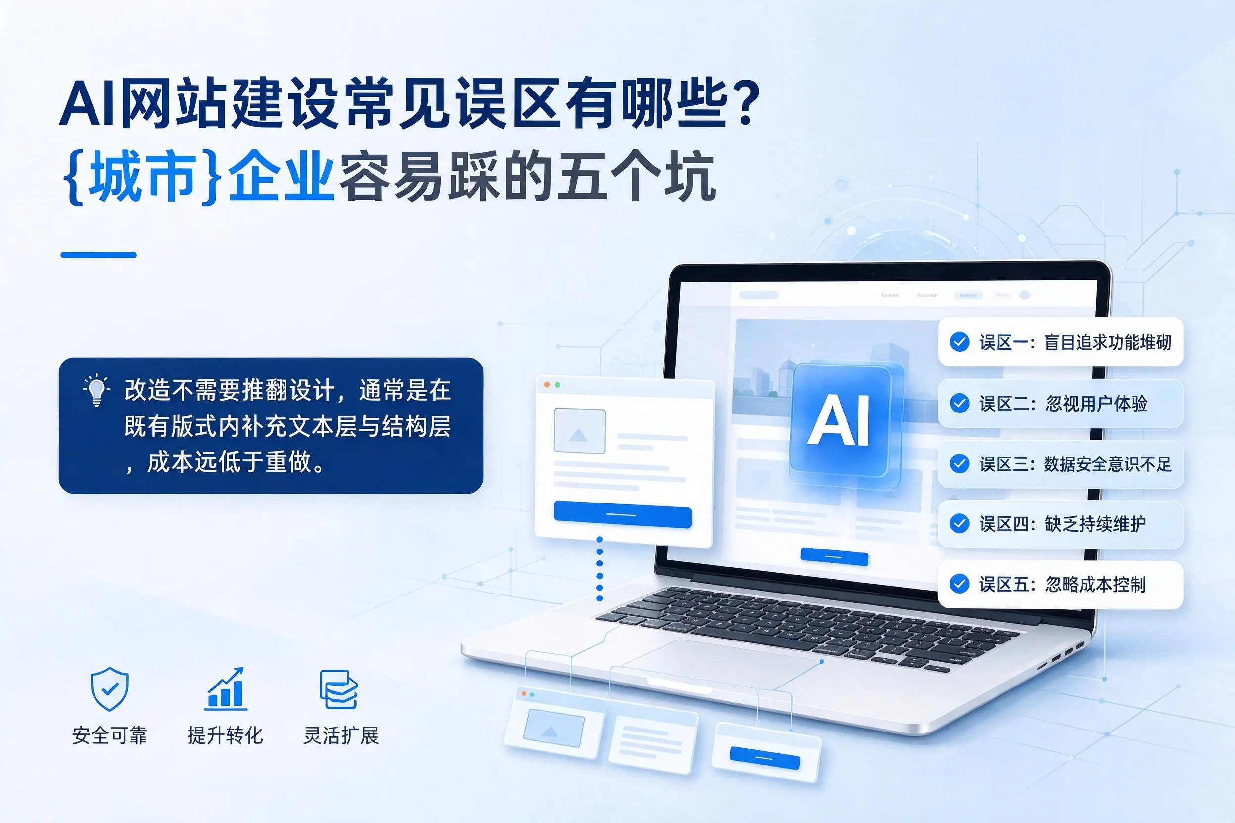AI网站建设常见误区有哪些？衢州企业容易踩的五个坑