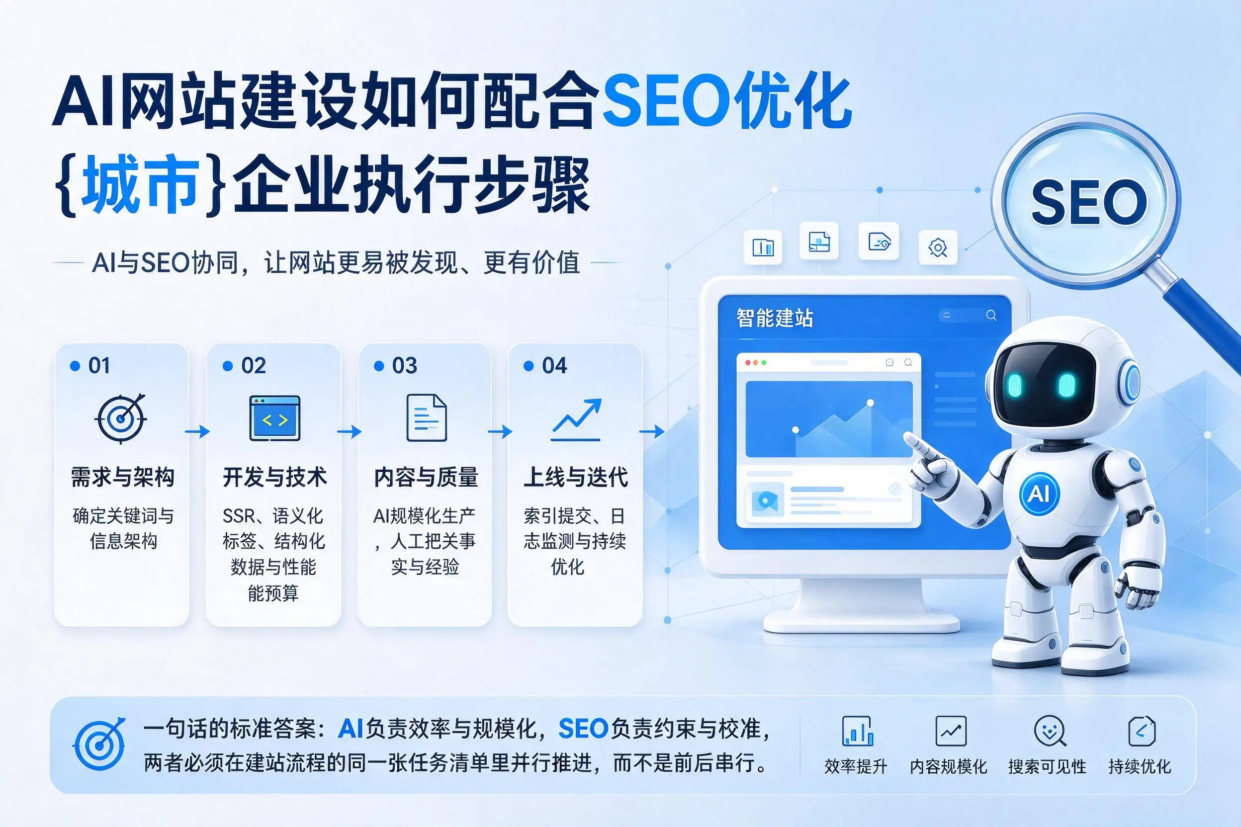 AI网站建设如何配合SEO优化，衢州企业执行步骤