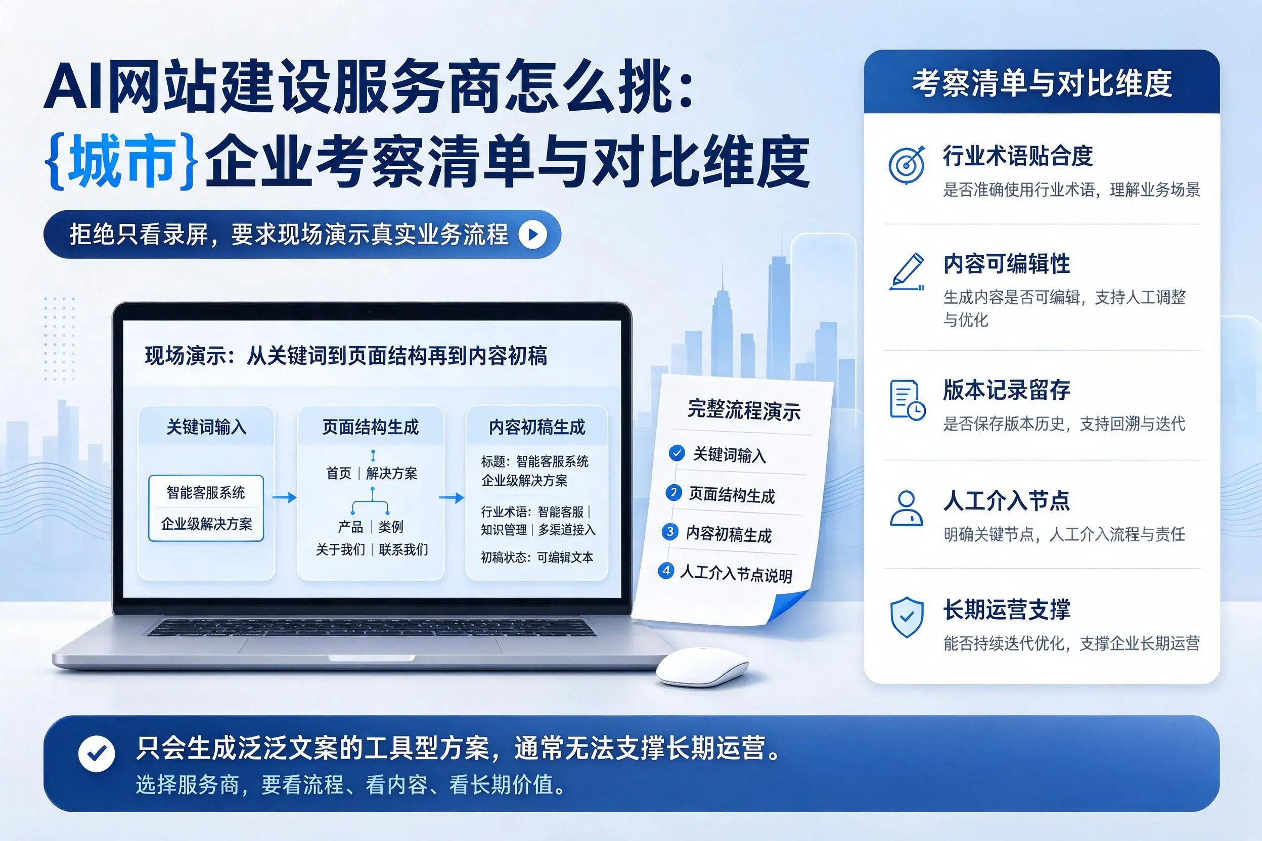 AI网站建设服务商怎么挑：衢州企业考察清单与对比维度