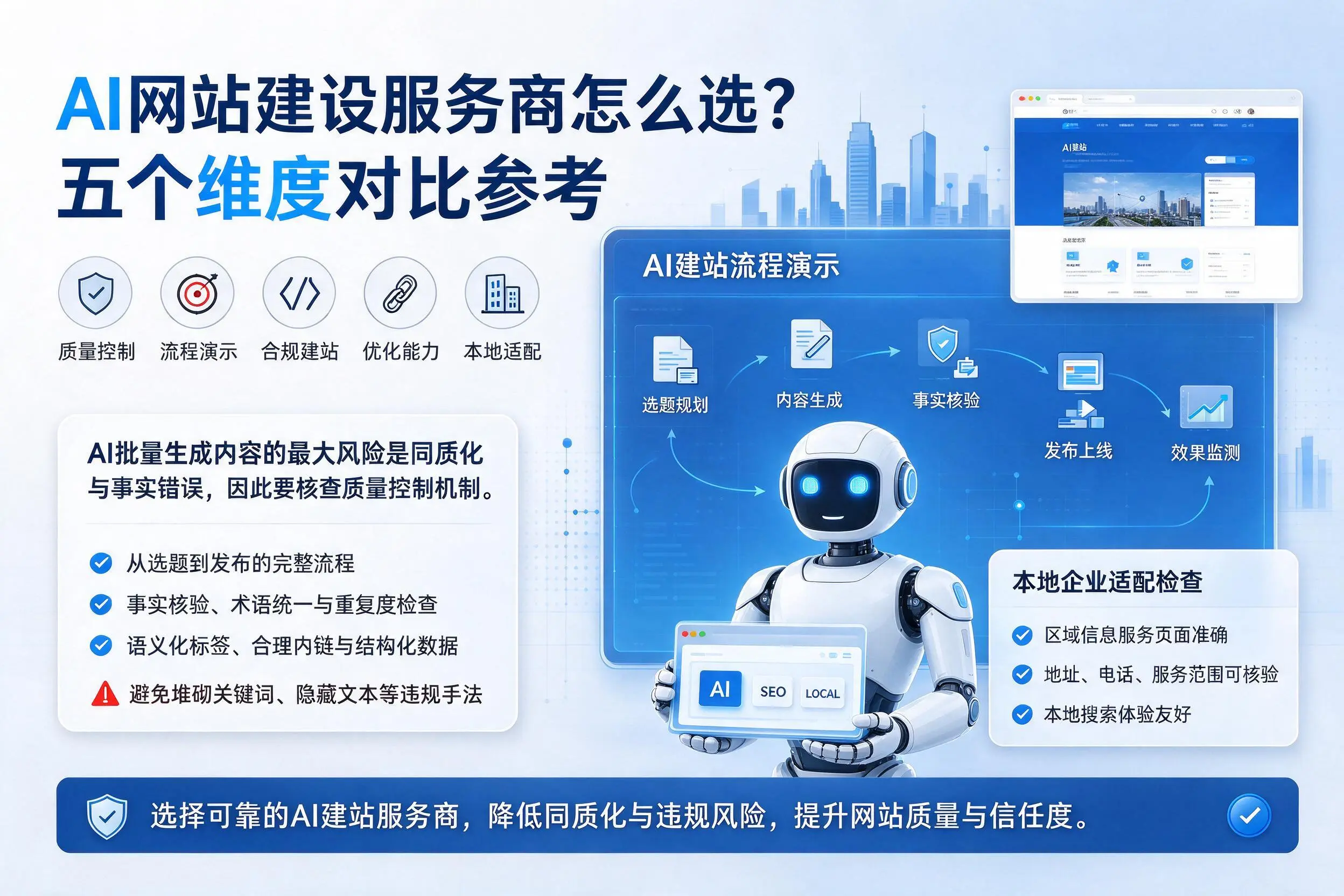 衢州AI网站建设服务商怎么选?五个维度对比参考